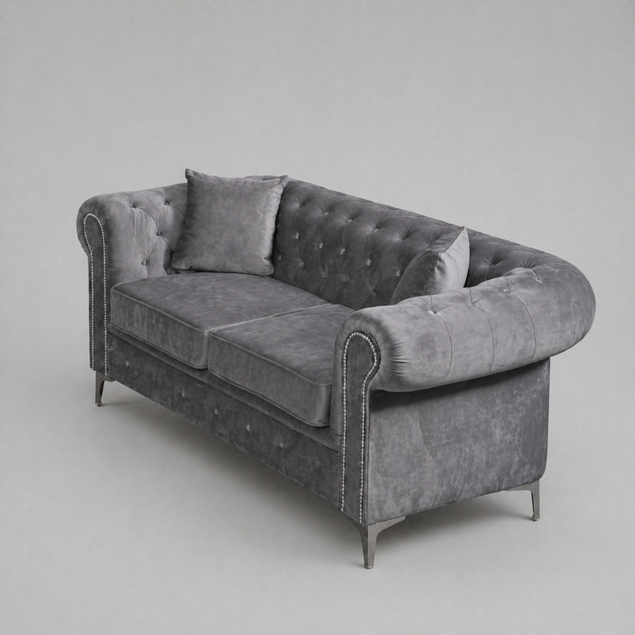 Roma Chesterfield, Grey, 2 seater