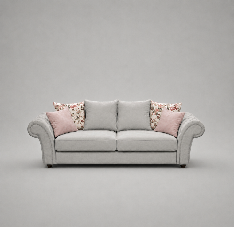 Roma, 3 Seater, Light Grey