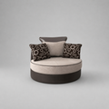 Shannon, Swivel Chair, Beige + Brown
