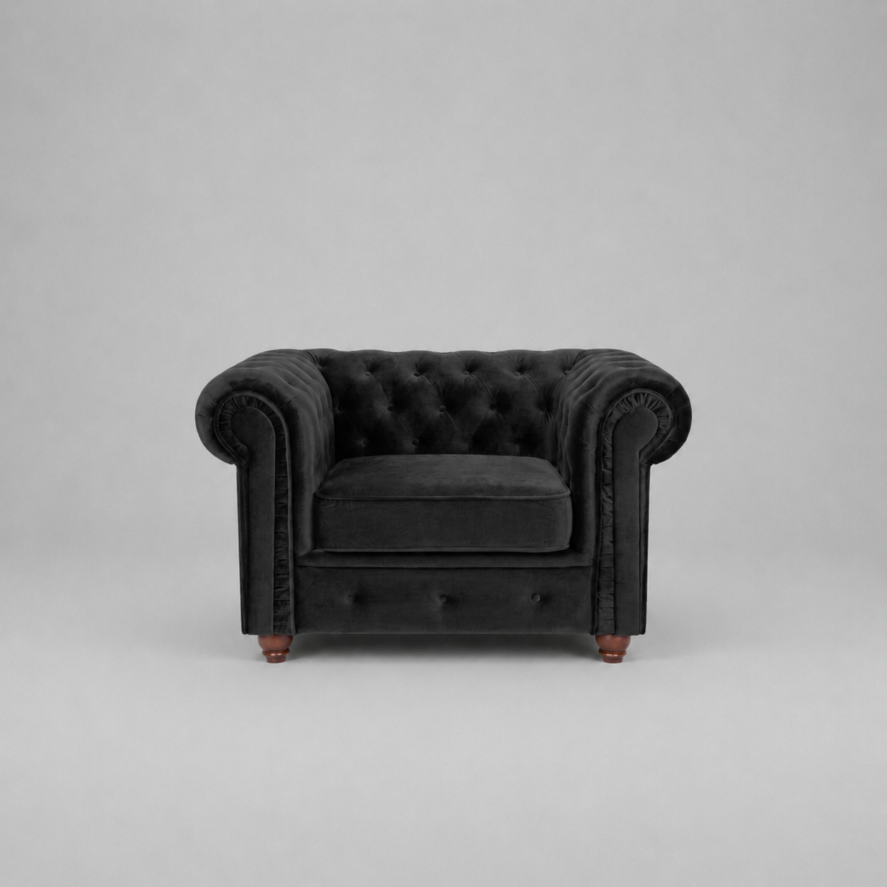 Infinity Plush Fabric, 1 Seater, Black