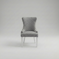 Lyon, Dining Chair, Grey Velvet