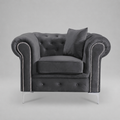 Roma Chesterfield, Dark Grey, 1 seater