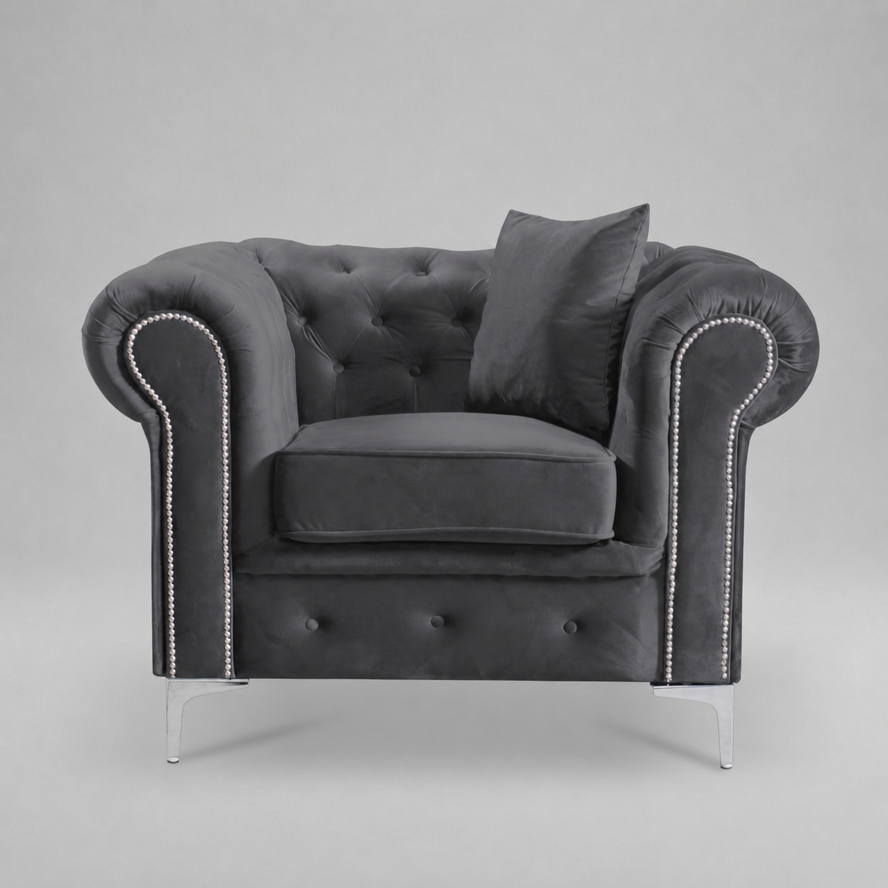 Roma Chesterfield, Dark Grey, 1 seater