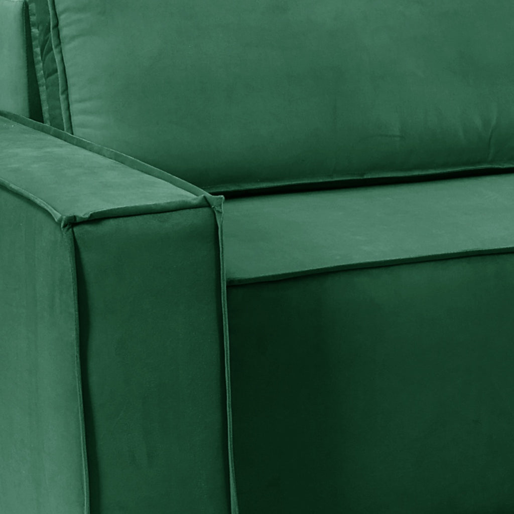 Pati Universal Sofabed, Corner, Plush Fabric, Green
