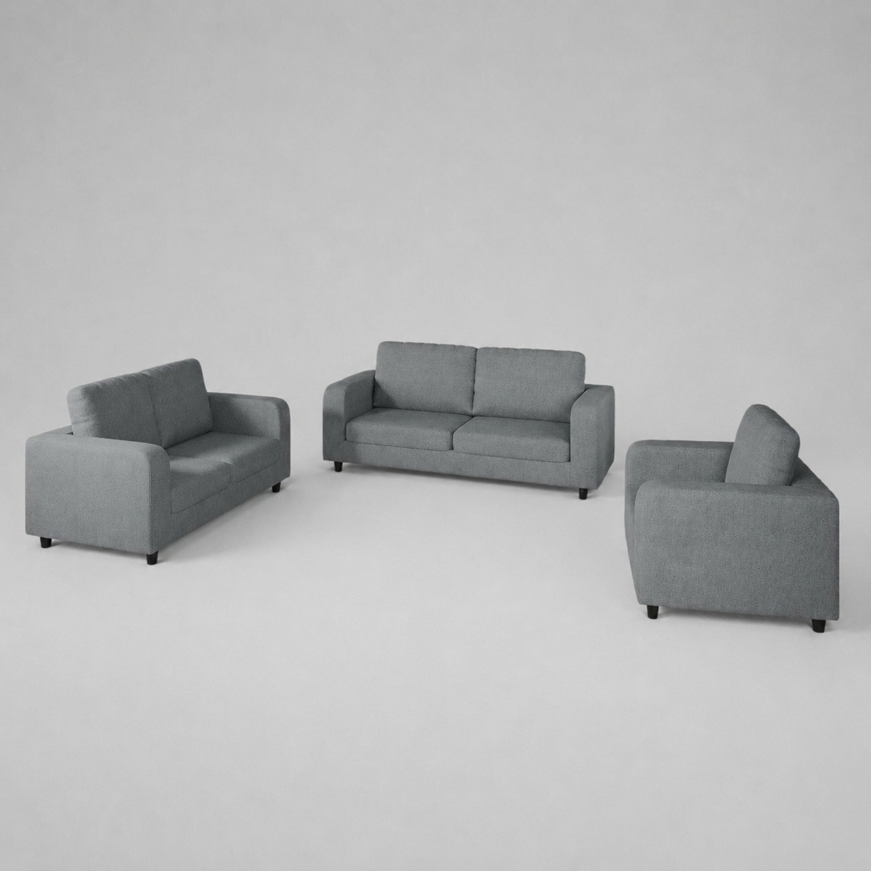Box, Plush Fabric, 3+2+1 Set - Grey