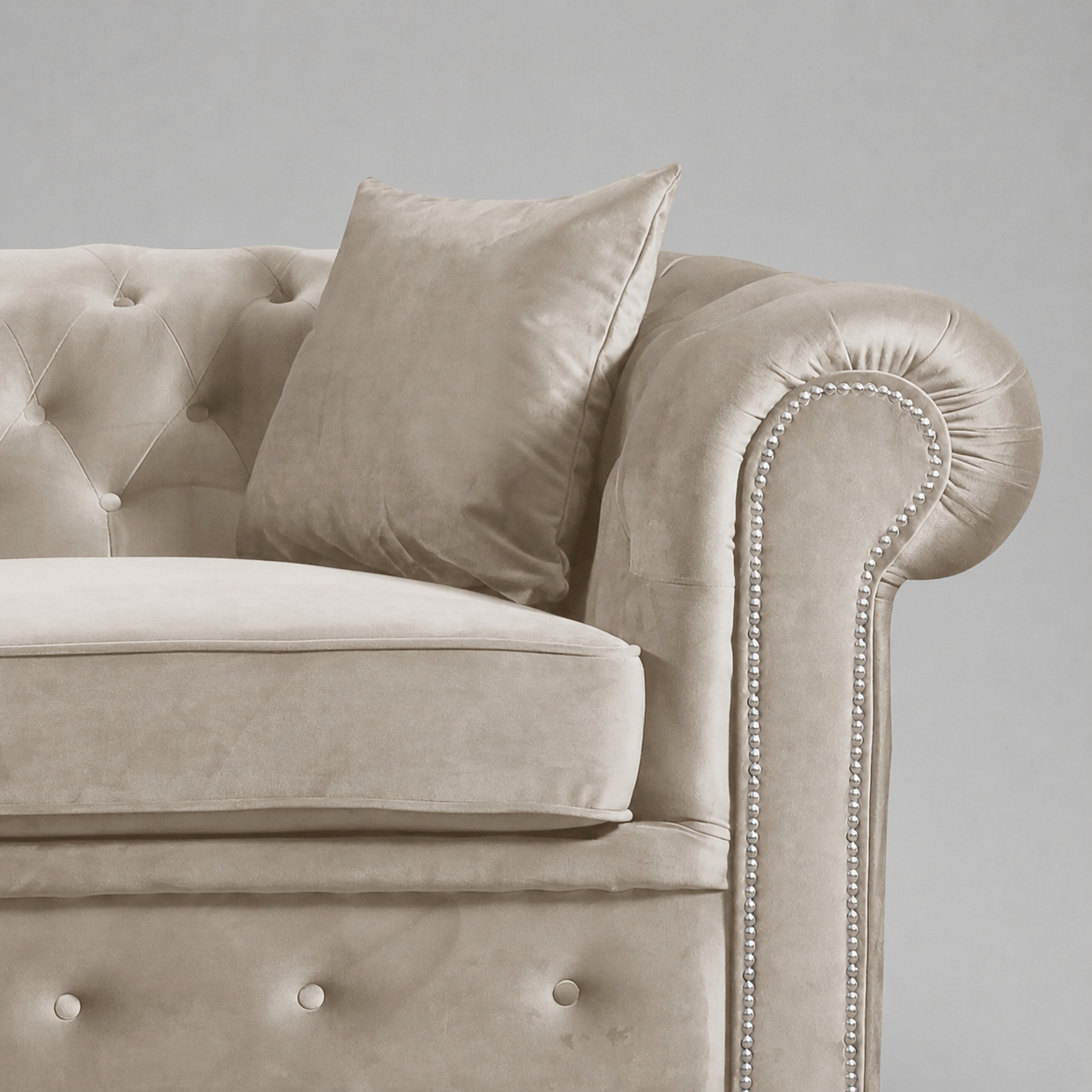 Roma Chesterfield, Beige, 2 seater