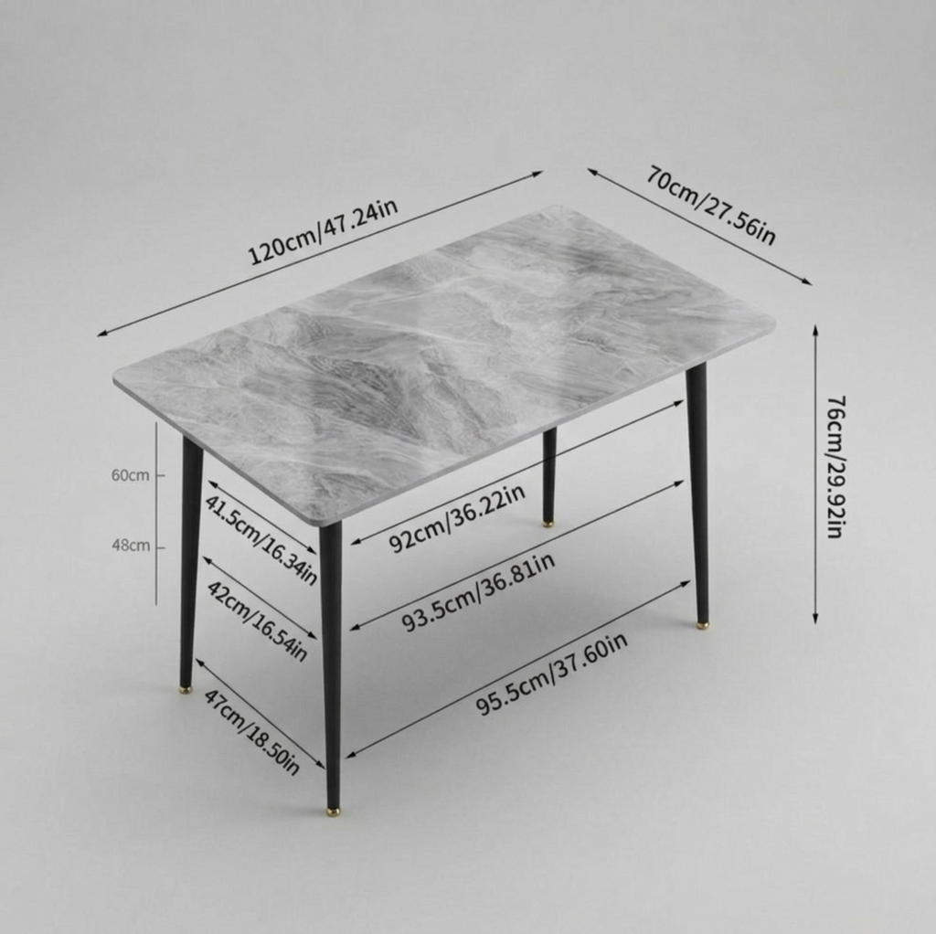 Modern Sintered Stone Dining Table - Grey