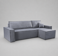 Pati Universal Sofabed, Corner, Plush Fabric, Grey