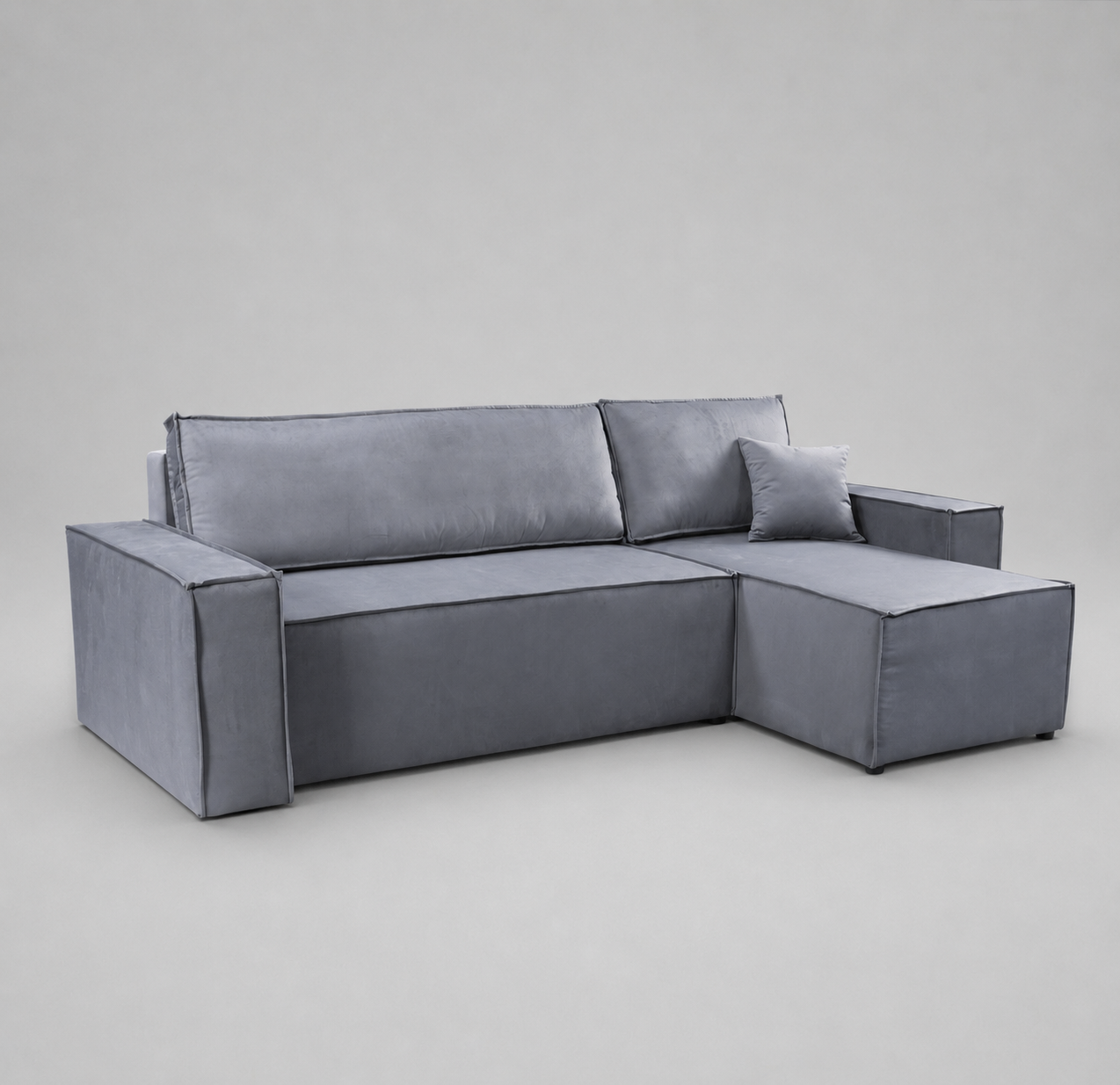 Pati Universal Sofabed, Corner, Plush Fabric, Grey