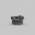Roma Chesterfield, Grey, 1 seater