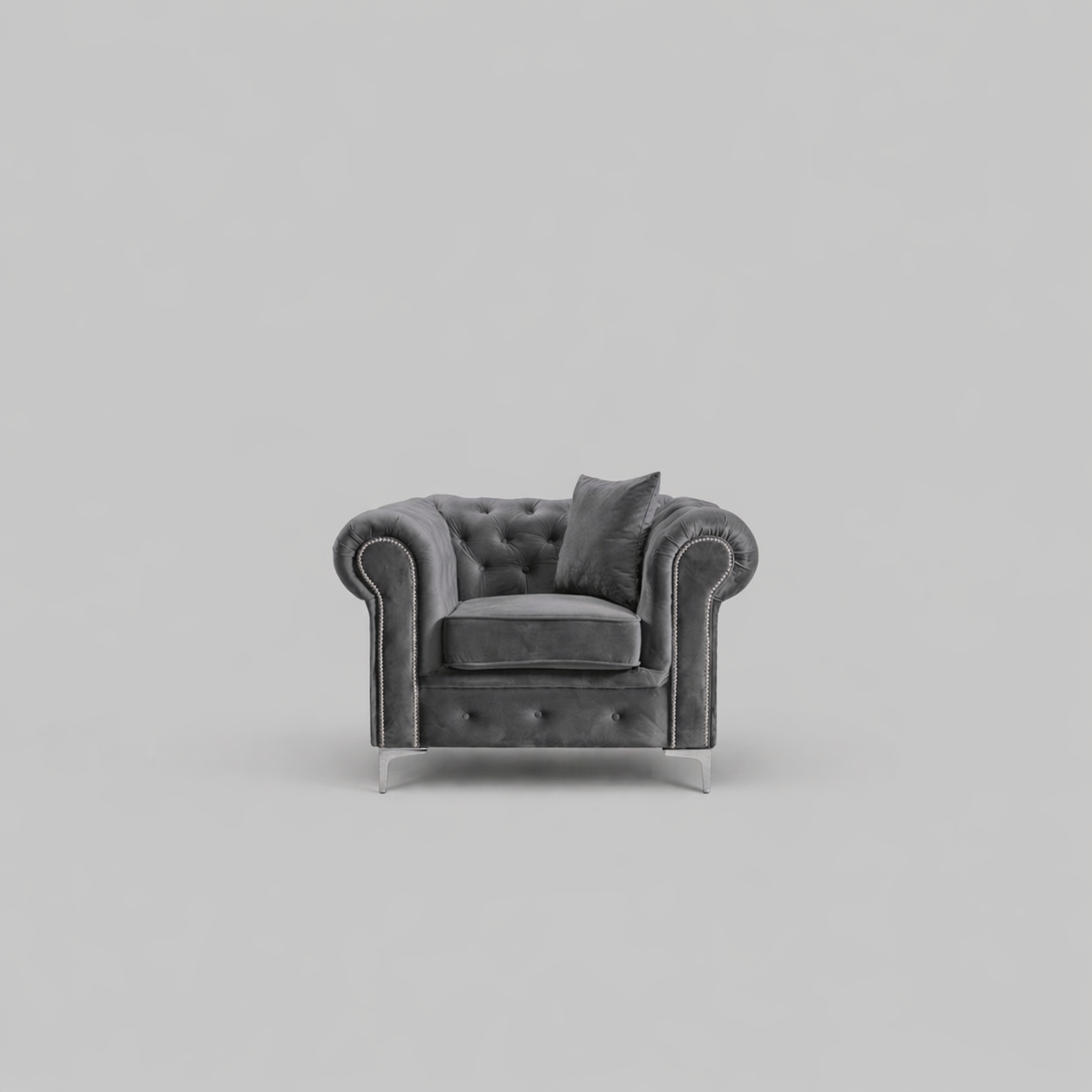 Roma Chesterfield, Grey, 1 seater
