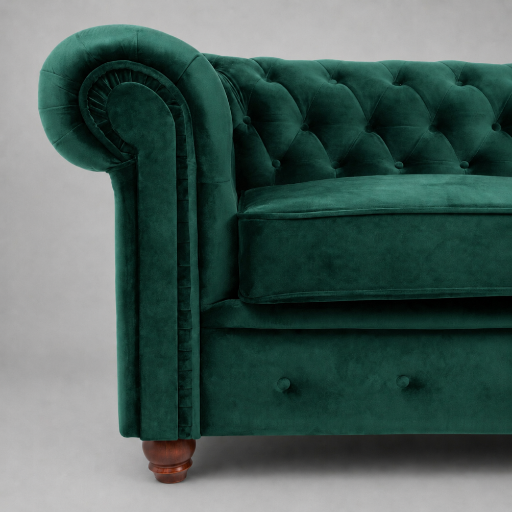 Infinity Plush Fabric, 3 Seater, Green
