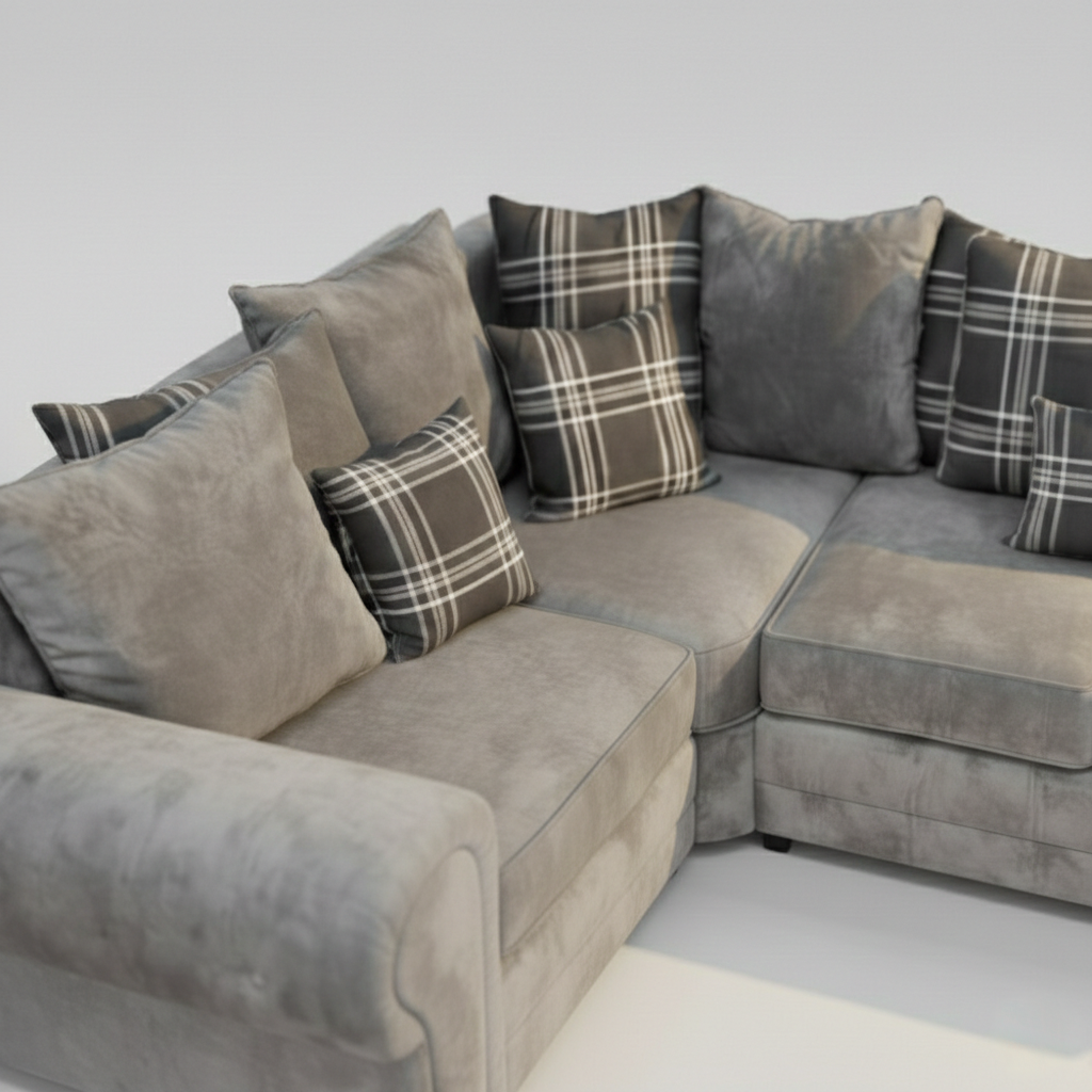 Verona 5 Seater Corner, Silver