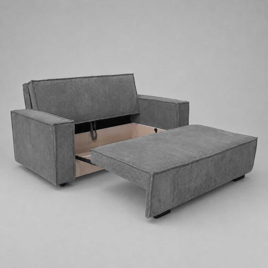 Viva Deluxe Sofabeds, 3 Seater, Jumbo Cord, Grey