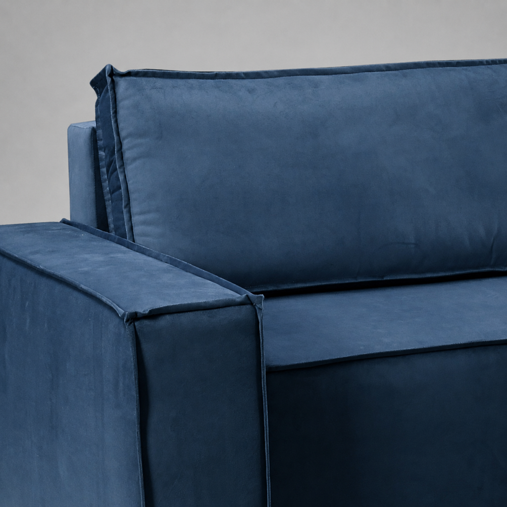Pati Universal Sofabed, Corner, Plush Fabric, Blue