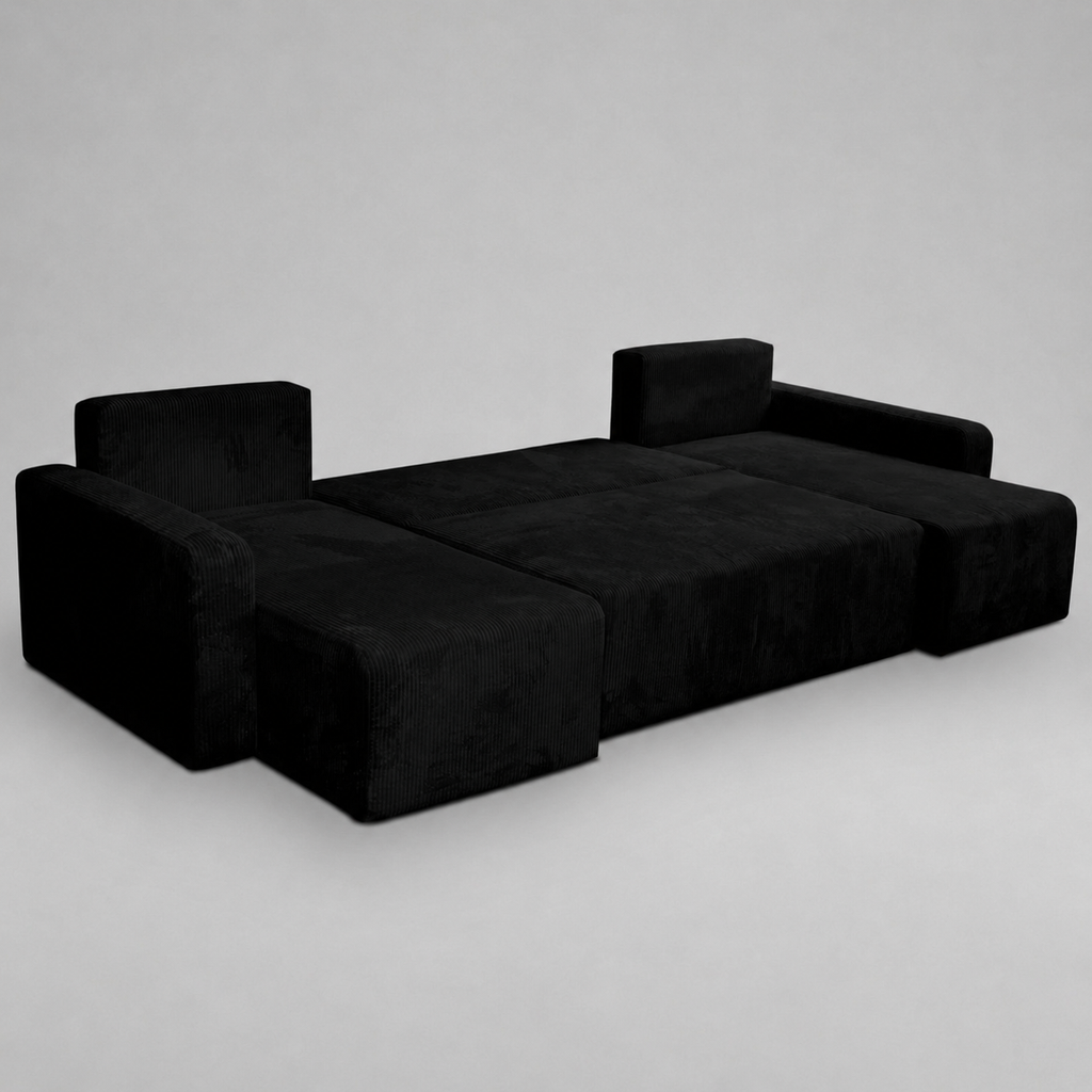 Yasmine U Shaped Sofabeds, Black
