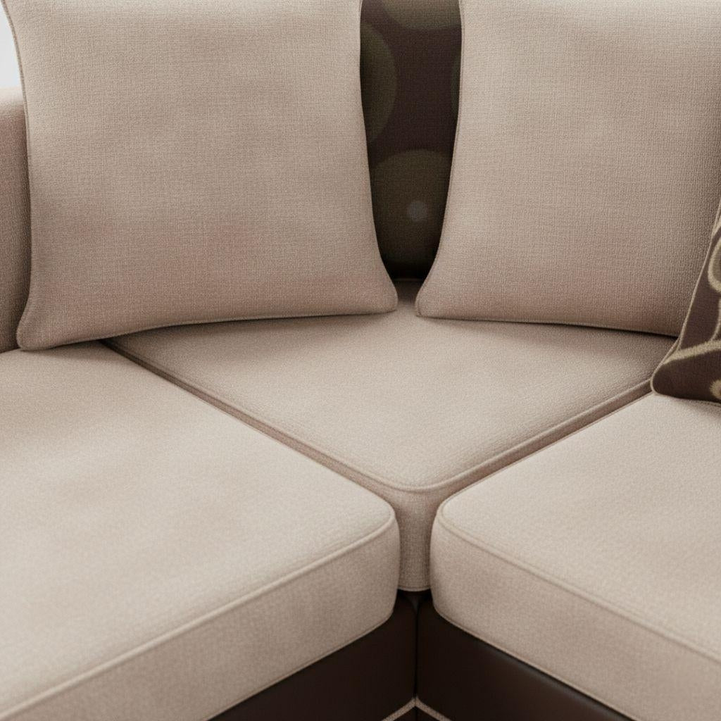Shannon, Corner, Beige + Dark Brown