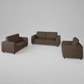 Box, Plush Fabric, 3+2+1 Set - Brown