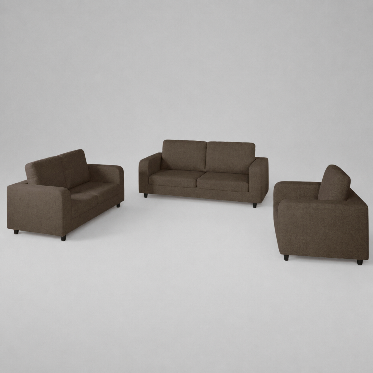 Box, Plush Fabric, 3+2+1 Set - Brown