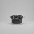 Roma Chesterfield, Dark Grey, 1 seater