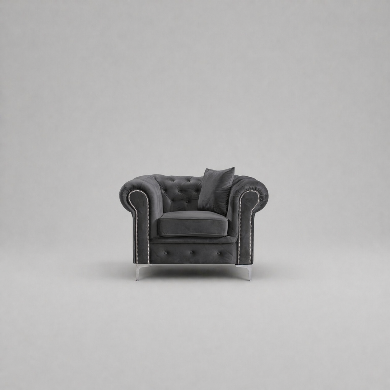 Roma Chesterfield, Dark Grey, 1 seater