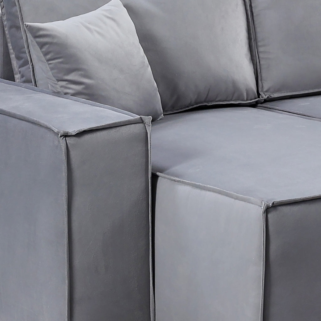 Pati Sofabed, U Corner, Plush Fabric, Grey