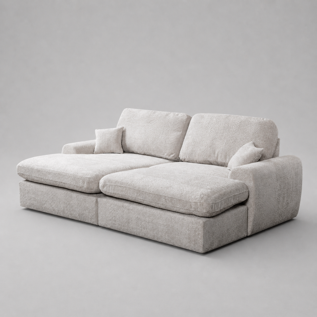 Vinicius, Modular Cinema Set, Grey, L Shaped Corner (Pouf included)