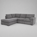 Amalfi Jumbo Cord Corner Sofa (Left Hand Side Chaise) - Grey