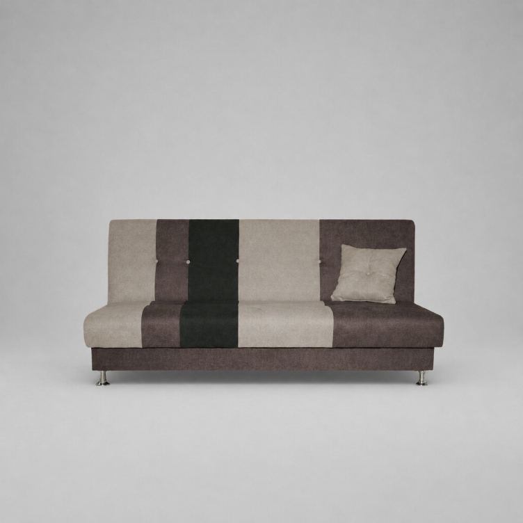 Avesta Click Clack Sofabed, 3 Seater, Brown + Beige + Black