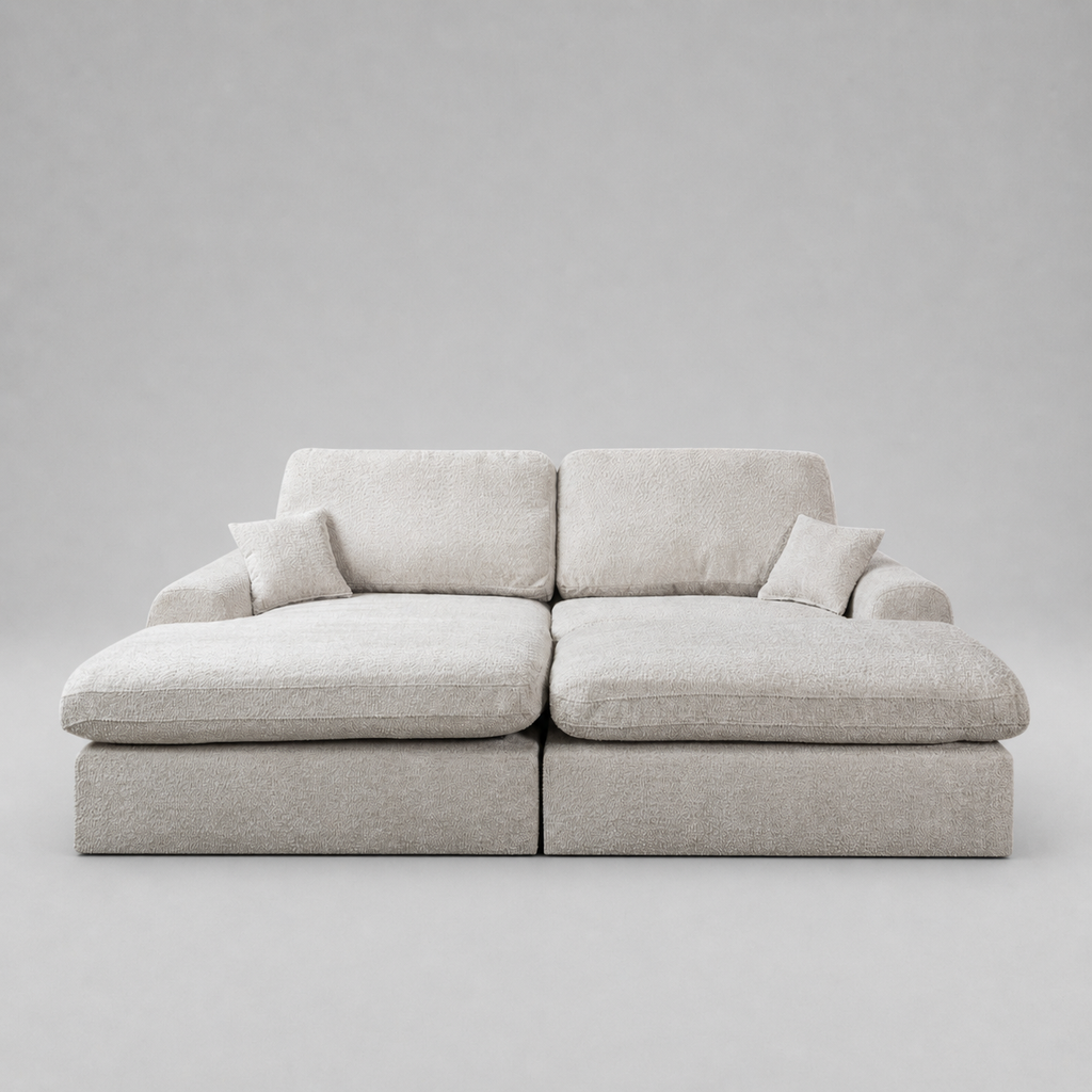 Vinicius, Modular Cinema Set, Grey, L Shaped Corner (Pouf included)