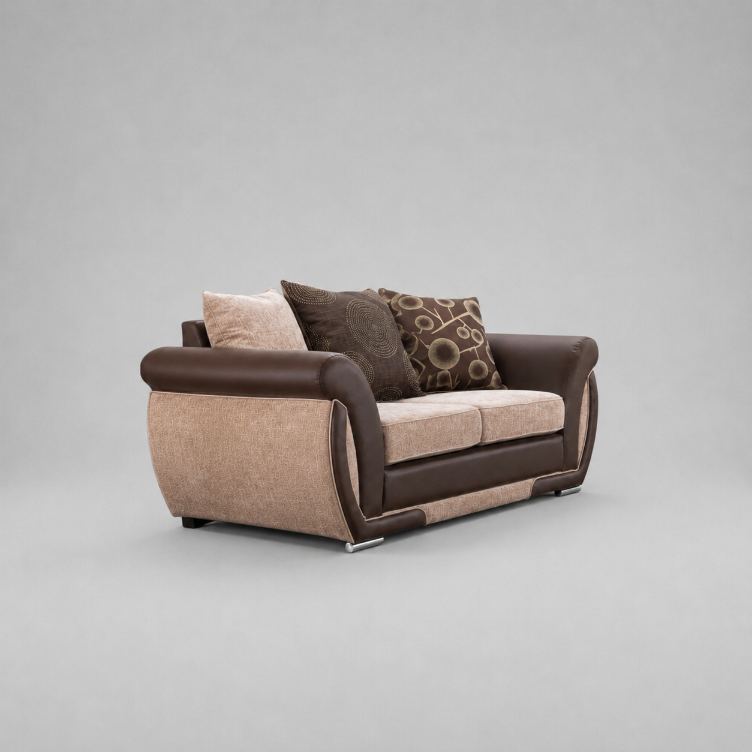 Shannon, 2 Seater, Beige + Brown