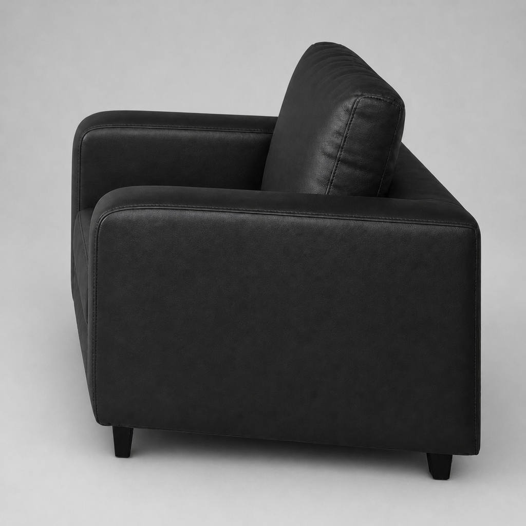 Box, Black, Faux Leather, 1 Seater