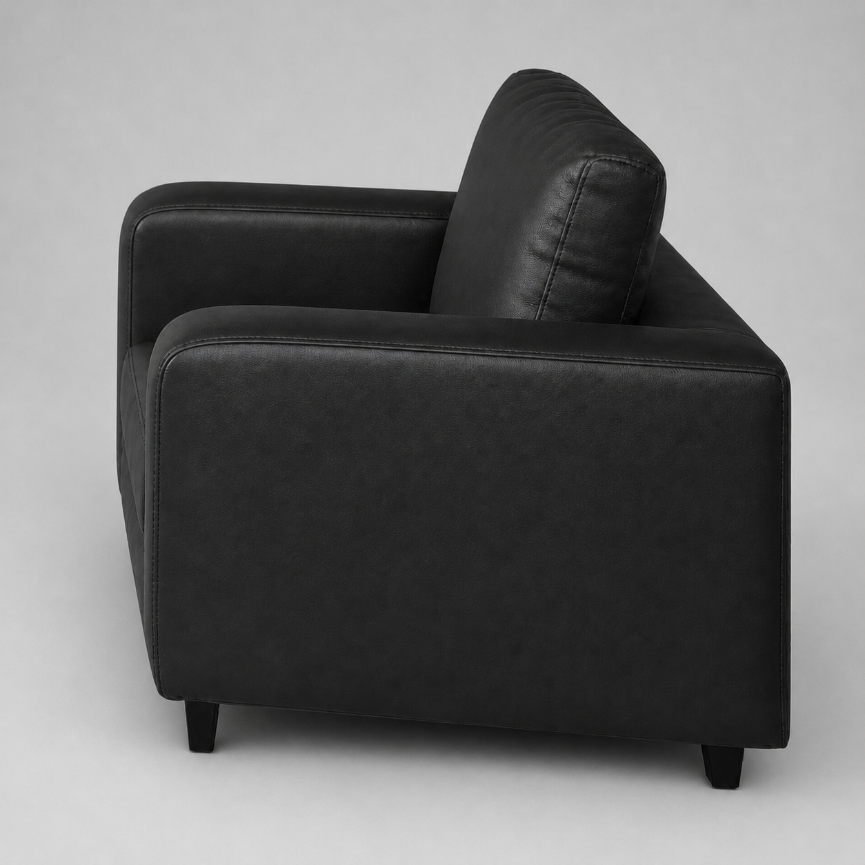 Box, Black, Faux Leather, 1 Seater