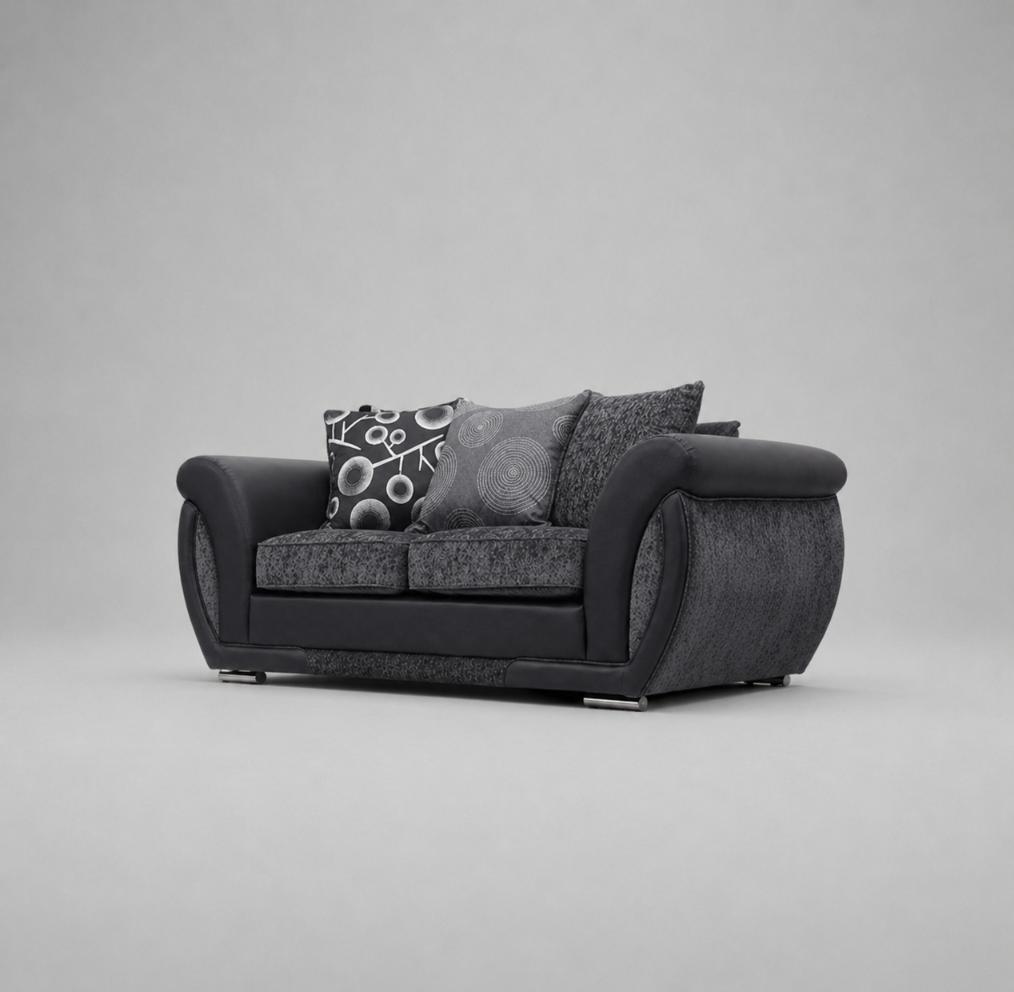 Shannon, 2 Seater, Black + Dark Grey