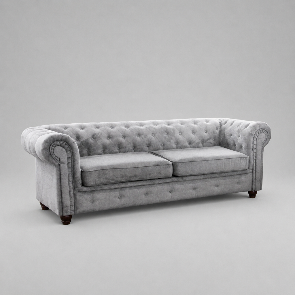 Infinity Woven Fabric, 3 Seater, Silver