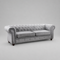 Infinity Woven Fabric, 3 Seater, Silver