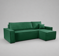 Pati Universal Sofabed, Corner, Plush Fabric, Green