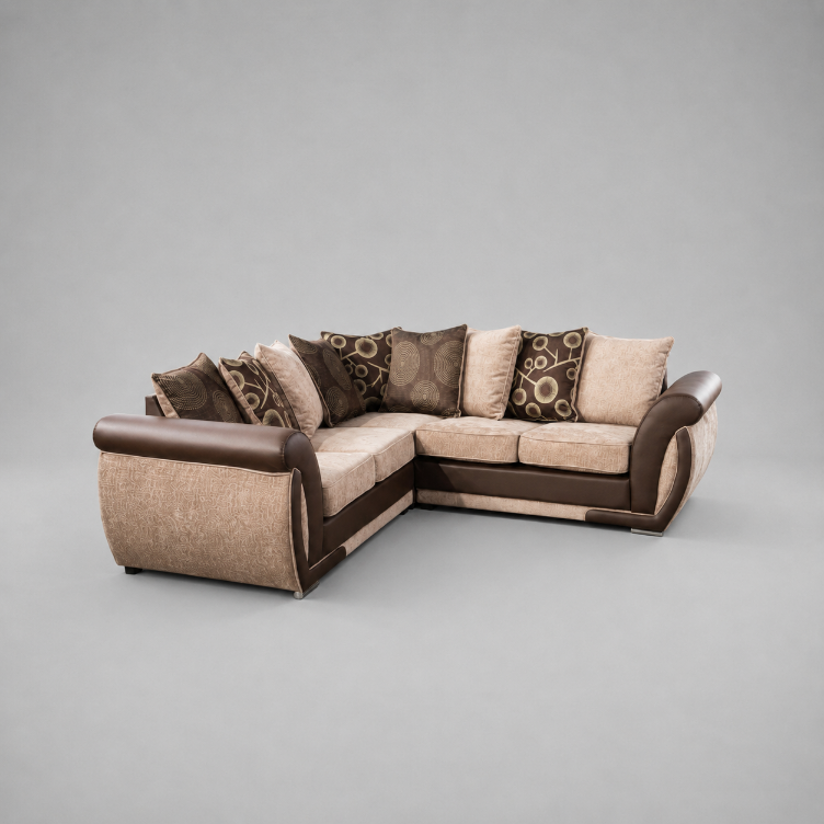 Shannon, Corner, Beige + Brown