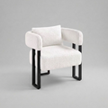 White Boucle Accent Chair