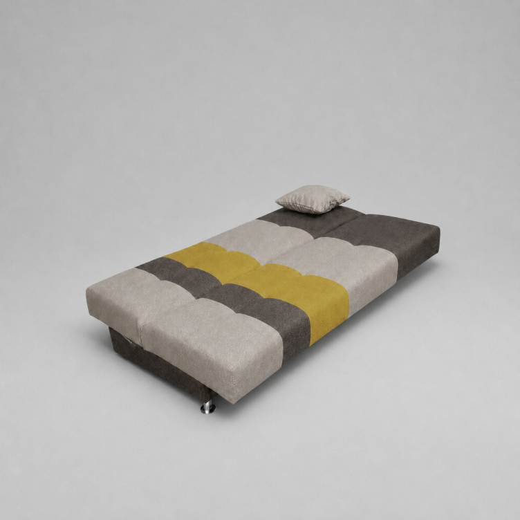 Avesta Click Clack Sofabed, 3 Seater, Beige + Brown + Yellow