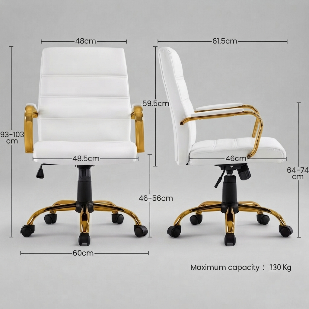White and Gold Office Chair