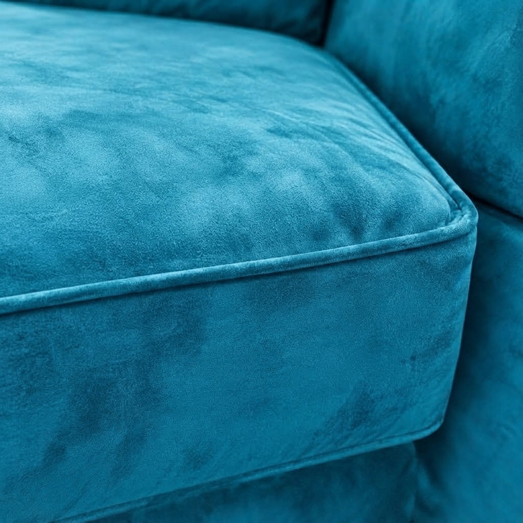 Pickford U-Shape Sofa, Plush Soft Velvet, Turquoise Blue