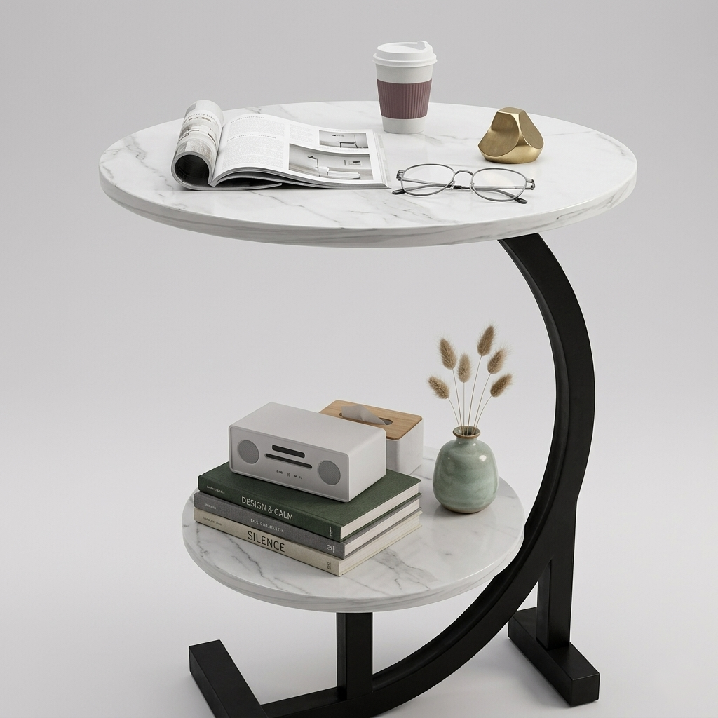 Side Table, White marble