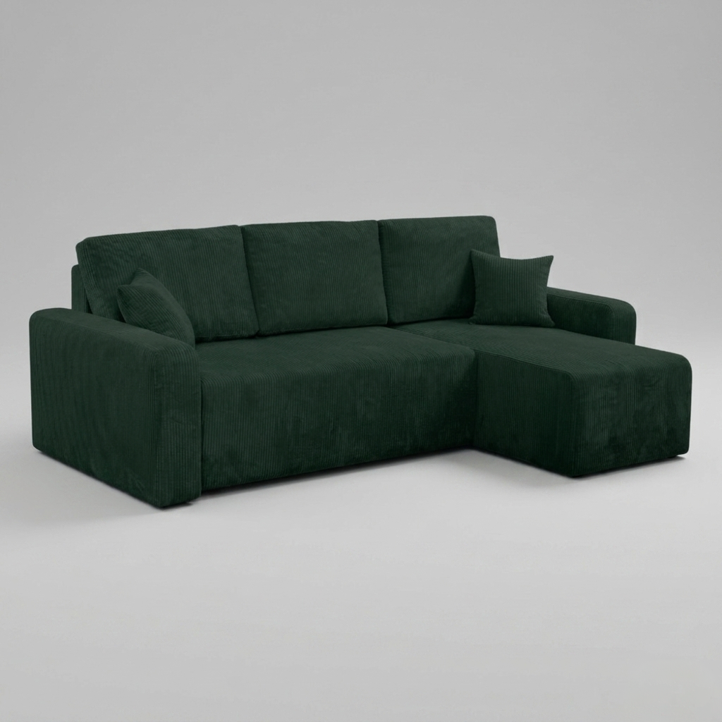 Yasmine L Shaped Sofabeds, Green