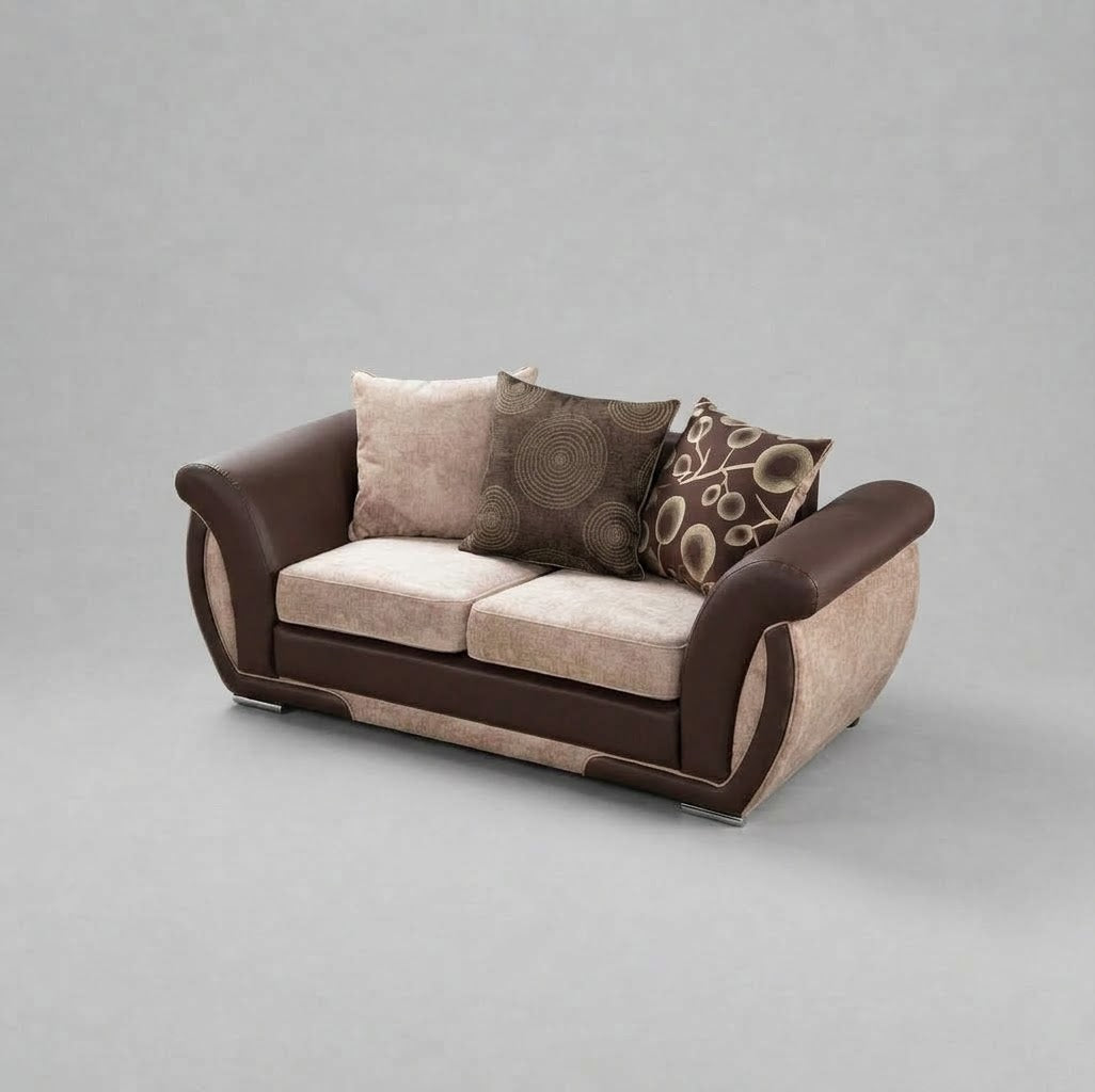 Shannon, 2 Seater, Beige + Brown