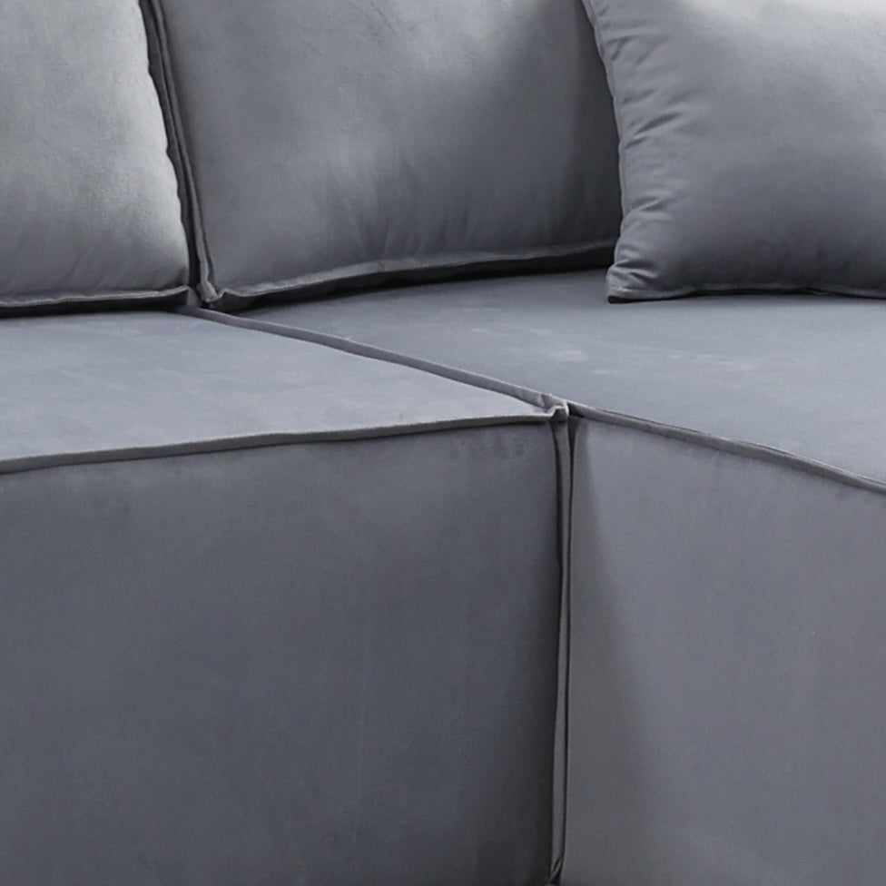 Pati Universal Sofabed, Corner, Plush Fabric, Grey