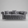 Roma Chesterfield, Grey, 3 seater