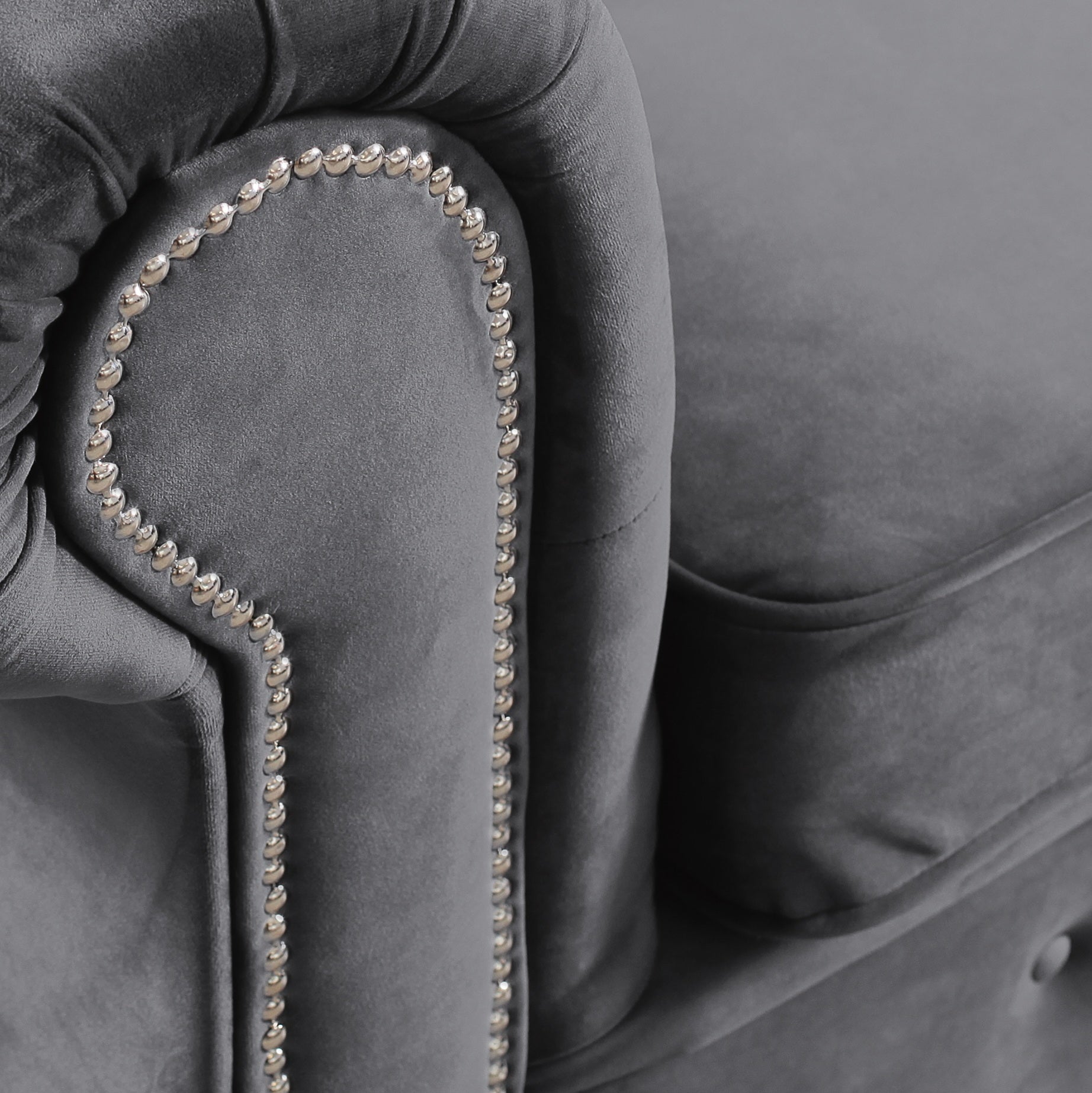 Roma Chesterfield, Grey, 2 seater