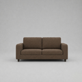 Box, Brown, Plush Fabric, 3 Seater Sofa