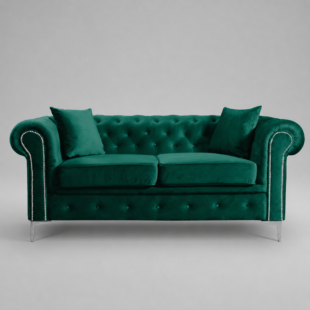 Roma Chesterfield, Green, 2 seater